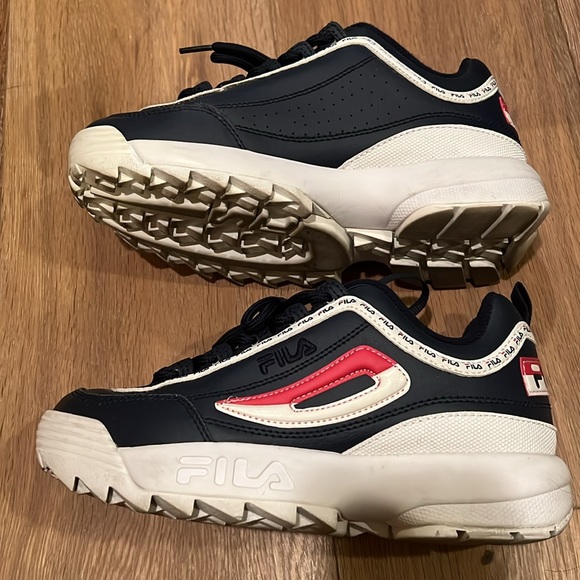 Navy Leather Fila Disruptors - Picture 4 of 7